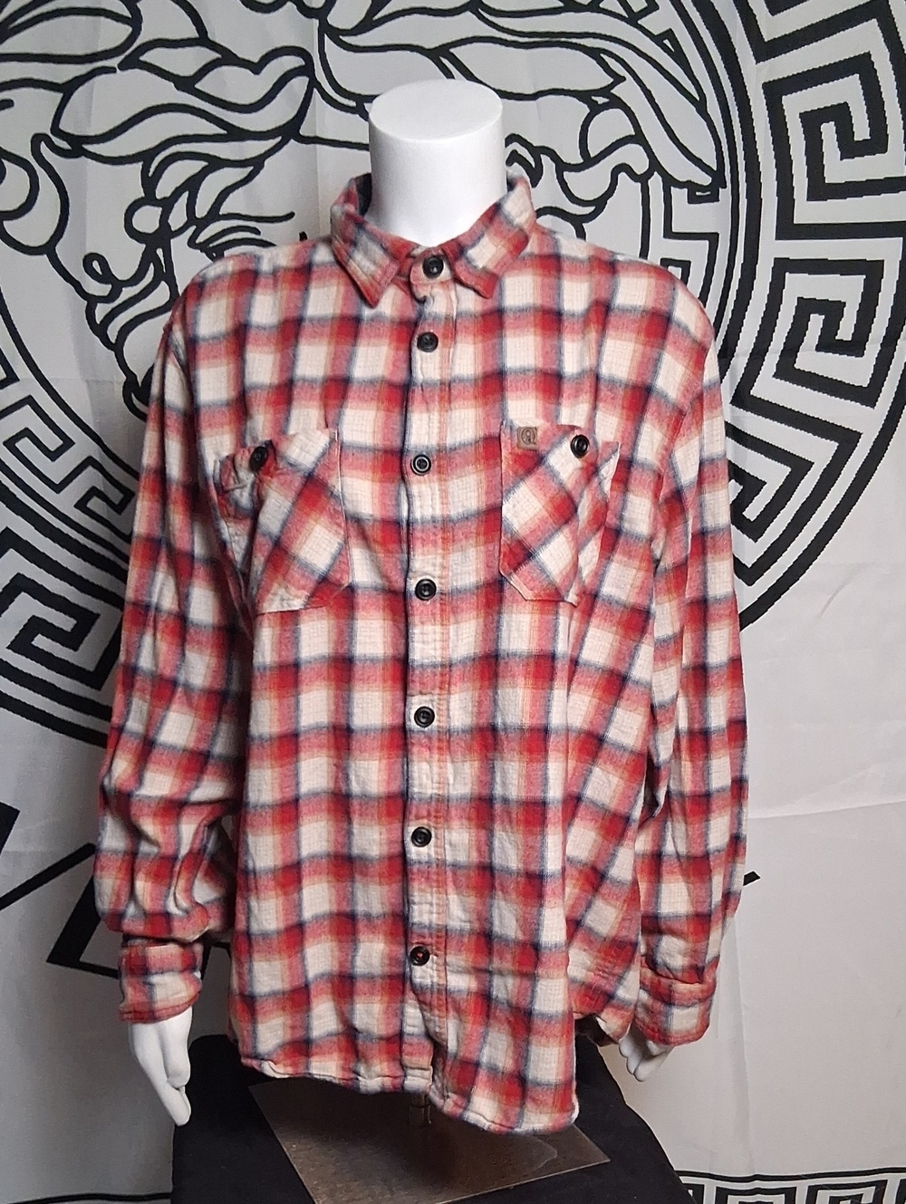 Coleman Red and White Plaid Button-Down Shirt